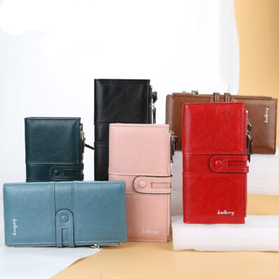 Long Leather Top Quality Card Holder Classic Female Purse  Zipper Brand Wallet