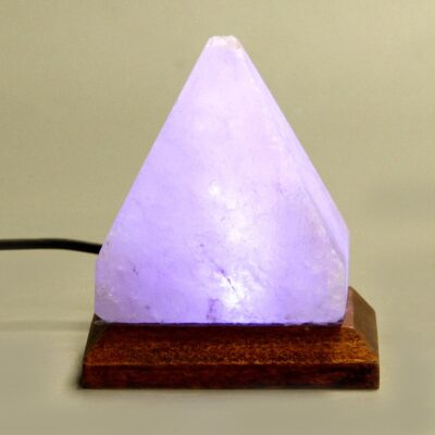 Creative Himalayan Crystal Salt Lamp USB Natural Shape Round Natural Triangle Crystal Rock Wooden Base Hand Carved Night Ligh